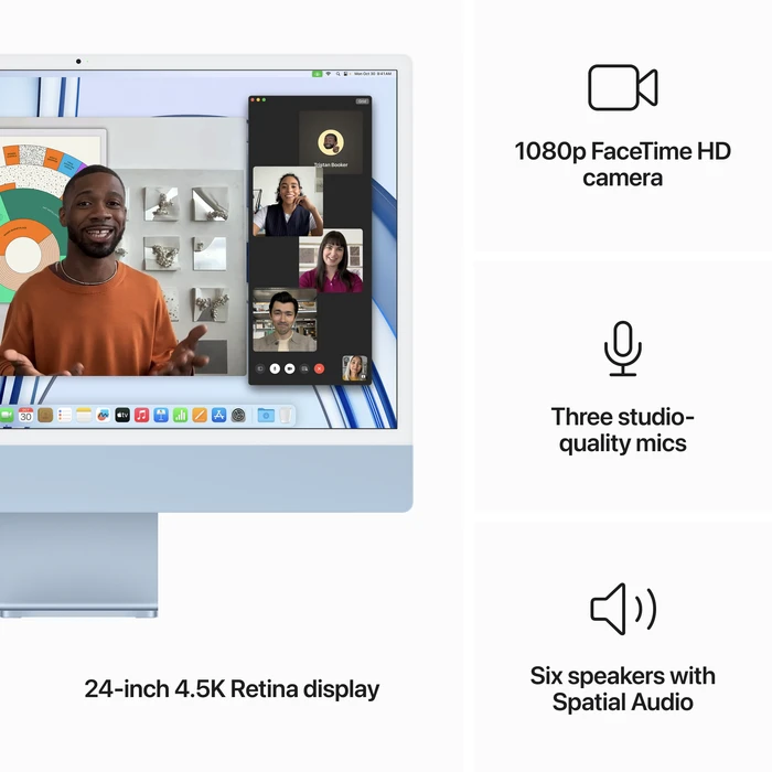 Thumbnail 4 de iMac 24 Zoll (2023) M3 – Blau, 8 GB RAM, 256 GB Speicher