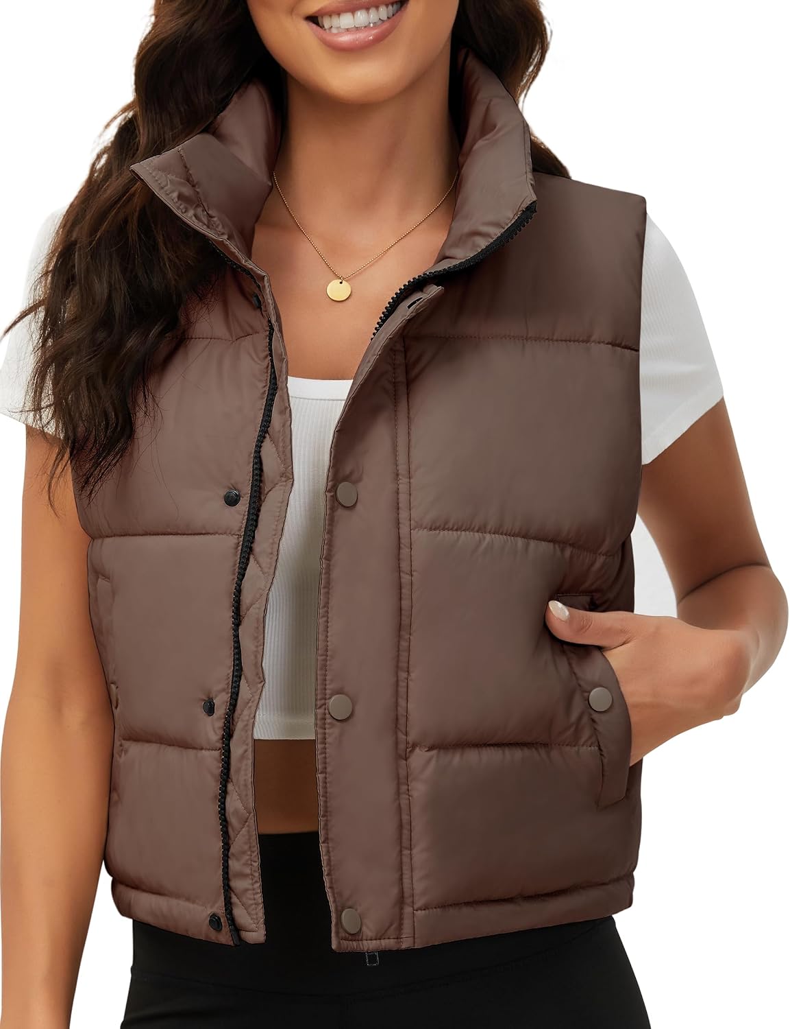 Detalle de Fengbay Puffer Vest Women cropped puffer vest
