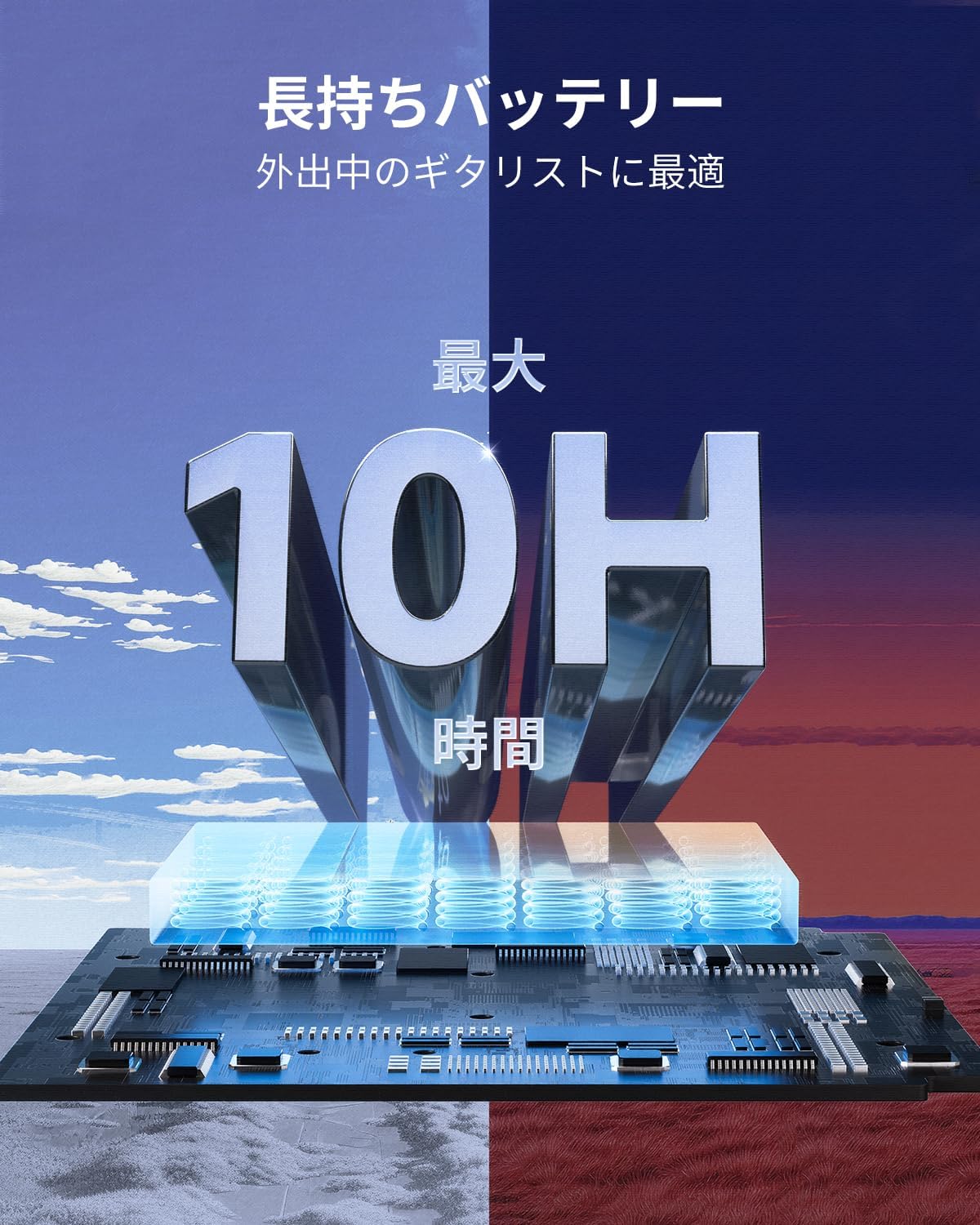 Detalle 1 de Donner PocketX マルチエフェクター、20種類のプリアンプと充電式バッテリー搭載