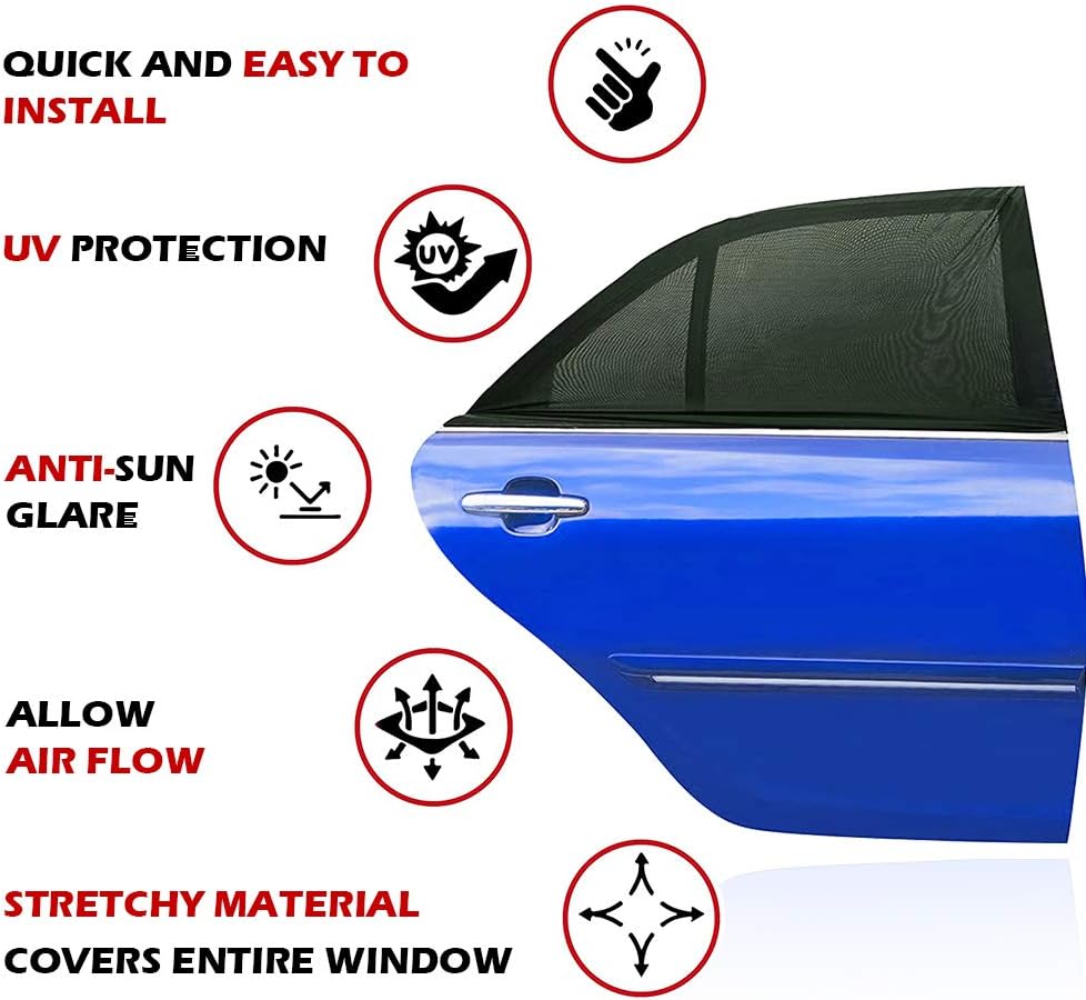 Thumbnail 3 de Car Window Shades 2 Pack 49x22 Mesh