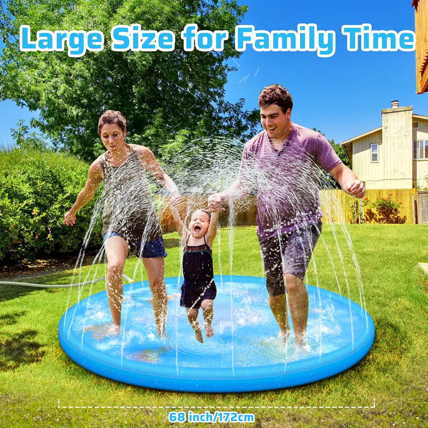 Thumbnail 3 de Anpro 170 cm Splash Pad (68") for Kids and Pets with 15 Anti-slip Tapes