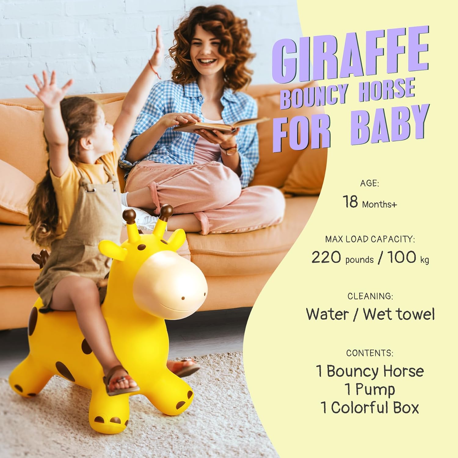 Thumbnail 4 de U&C Planet Giraffe Inflatable Bouncy Toy for Children (Ages 1–6)