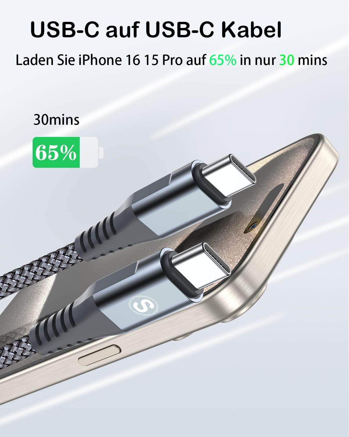 Thumbnail 2 de USB C auf USB C Kabel 60W 2er Set 2m