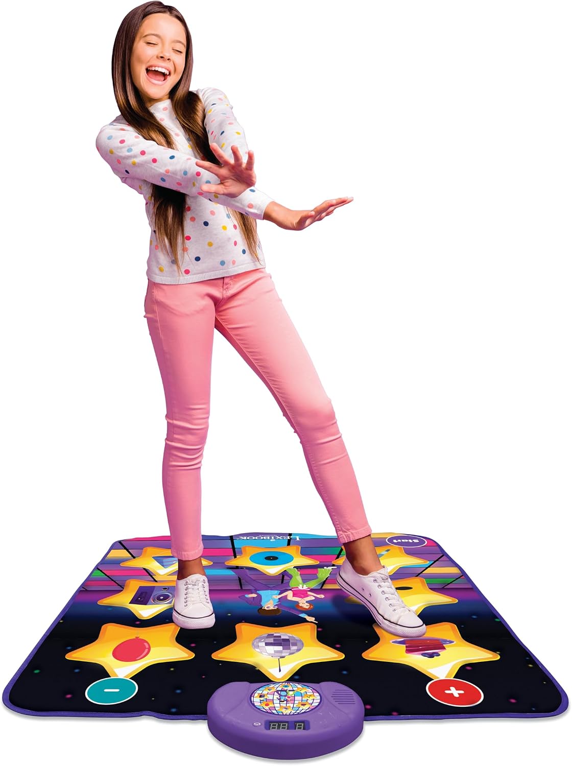 Thumbnail 3 de Lexibook Tapis de Danse électronique DM10LXB – Touches lumineuses et enceinte intégrée (Violet/Jaune)