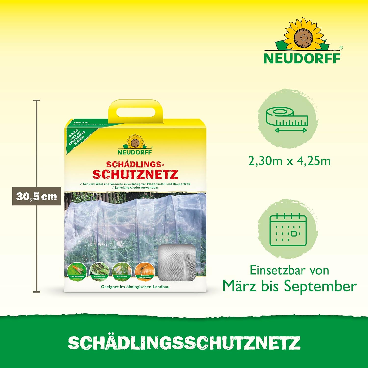 Detalle de Filet de protection contre les parasites Neudorff pour légumes et plate-bandes surélevées