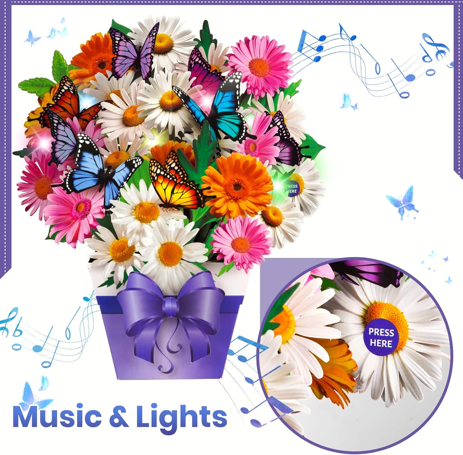 Thumbnail 1 de APOTODITO Mothers Day Card: Butterfly Cards with Music and Light