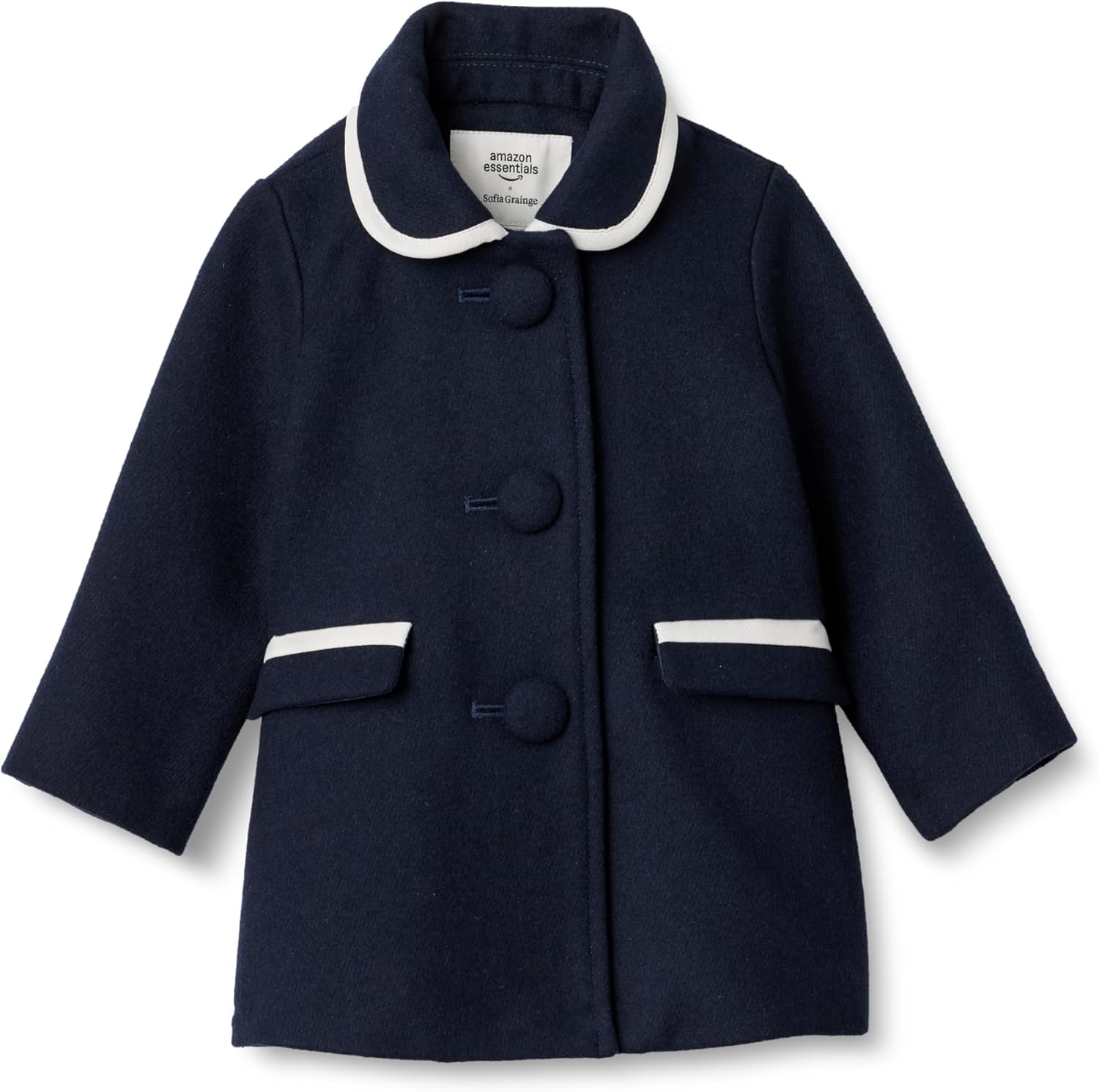Detalle de Amazon Essentials x Sofia Grainge Toddlers and Baby Girls' Wool Blend Dress Coat