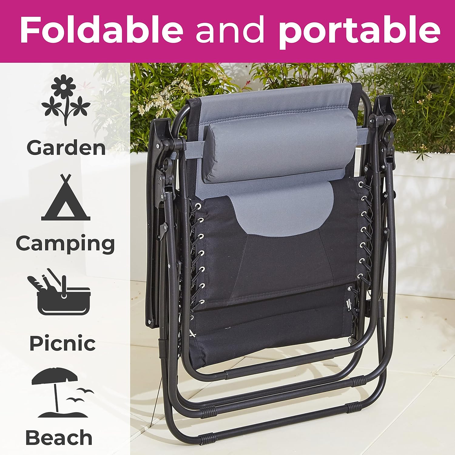 Detalle 2 de Zero gravity sun lounger chair 160cm