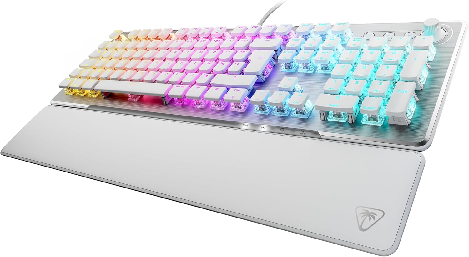 Thumbnail 4 de Turtle Beach Vulcan II – Clavier gaming PC avec interrupteurs mécaniques Titan II, RGB personnalisable et repose-poignets amovible (blanc)