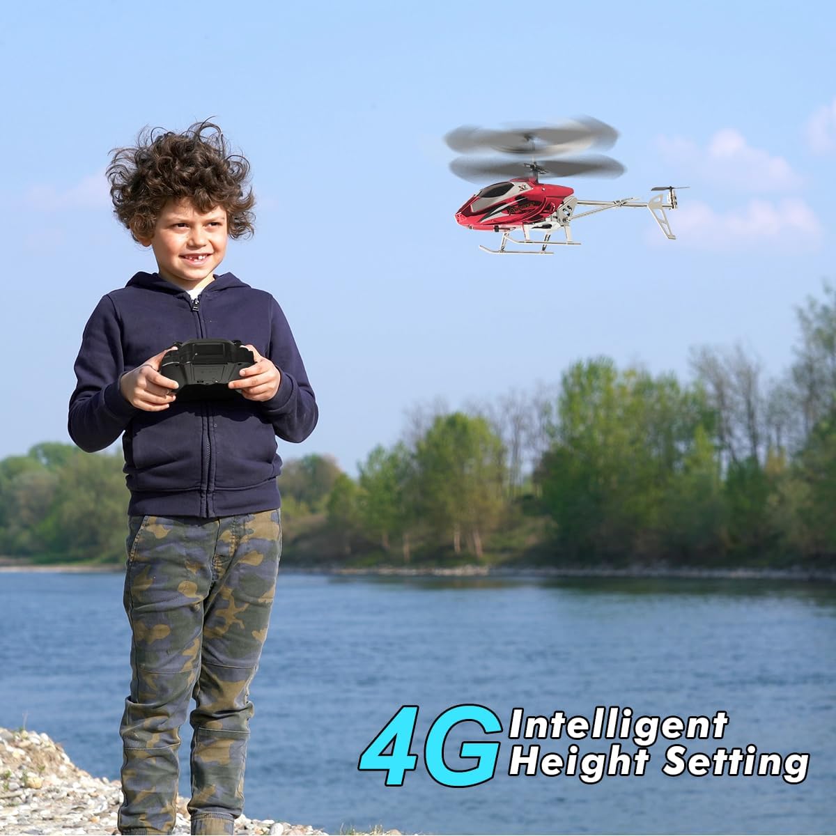 Thumbnail 6 de VATOS Elicottero RC 2.4G con decollo/atterraggio a un tasto, LED e altitudine fissa – ideale per interni