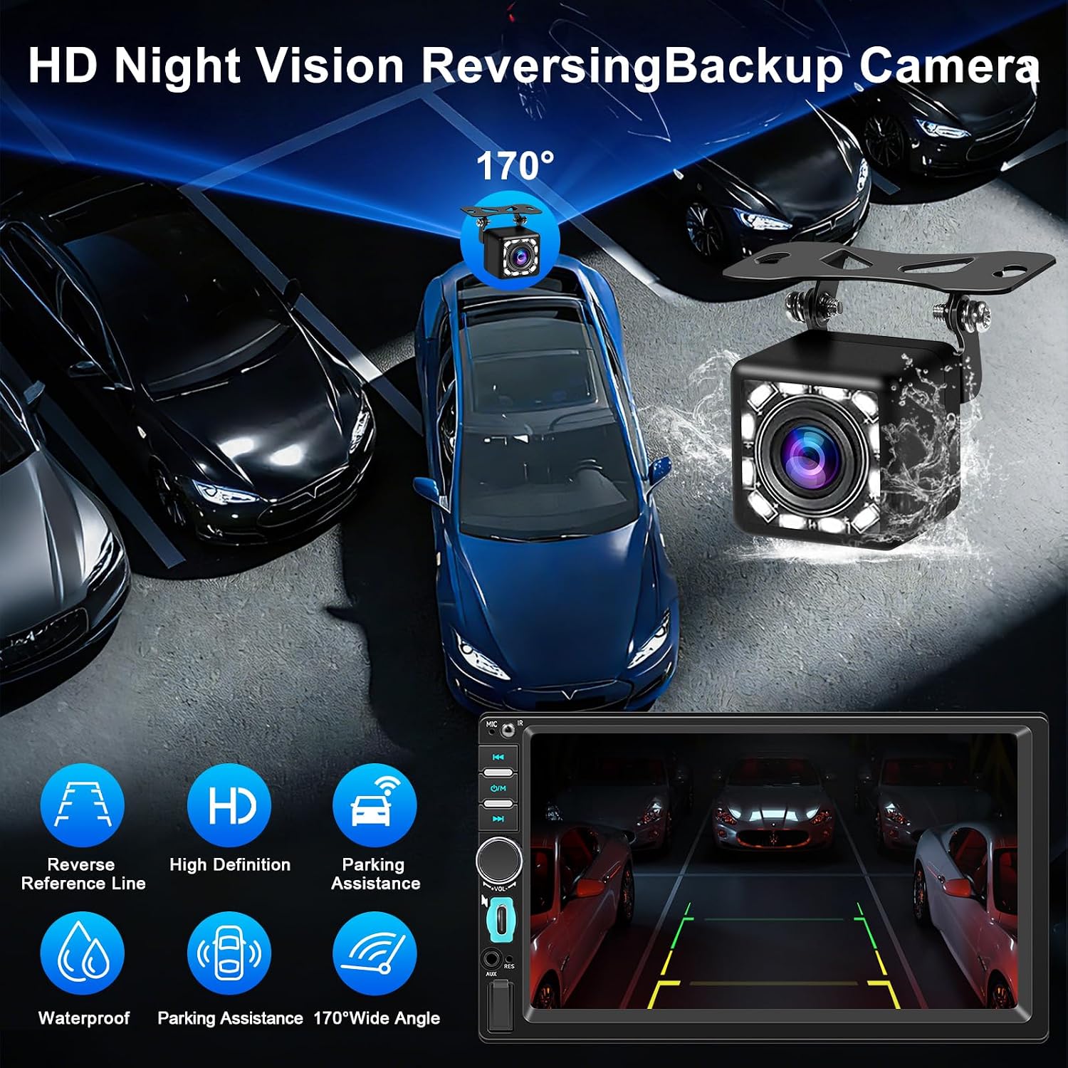 Thumbnail 4 de Autoradio 1 DIN con Schermo 7” e CarPlay/Android Auto Wireless, 4G Bluetooth, Telecamera Posteriore e Mirror Link