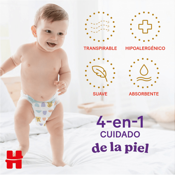 Detalle 2 de Huggies Extra Care Pañales Braguitas Disney Talla 5 🦁 4x24 Uds