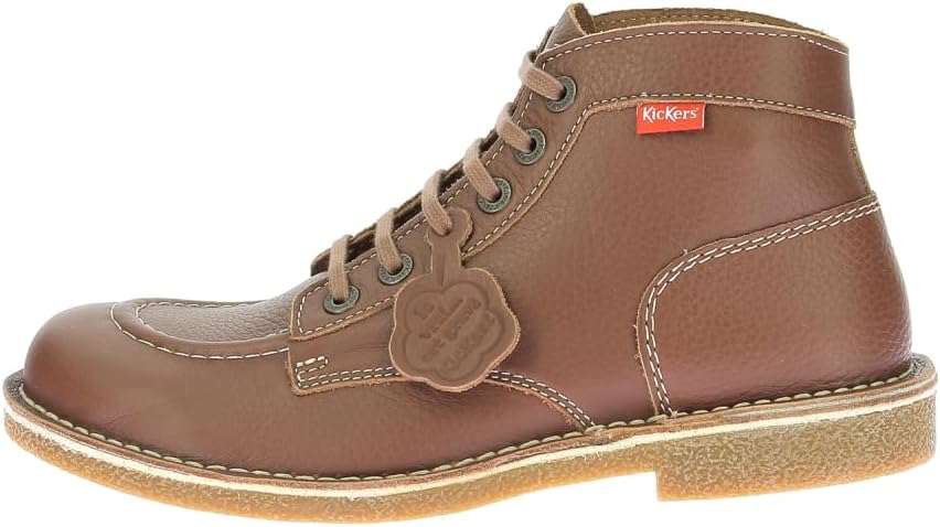 Detalle 2 de Kickers Kickstoner Stiefelletten/Boots Herren Camel – Leder, Knöchelbereich, flache Sohle
