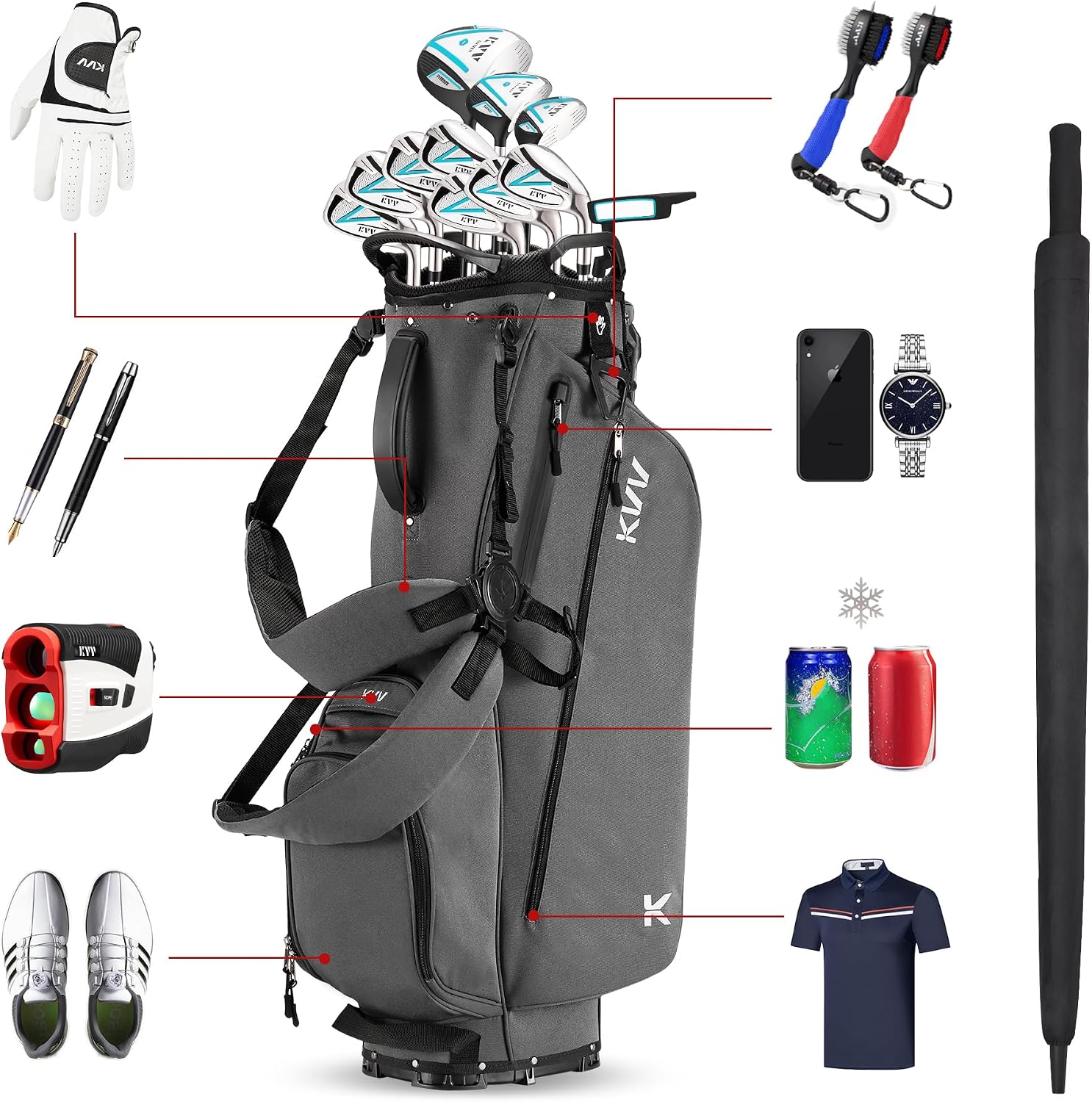 Thumbnail 4 de KVV Lightweight Golf Stand Bag