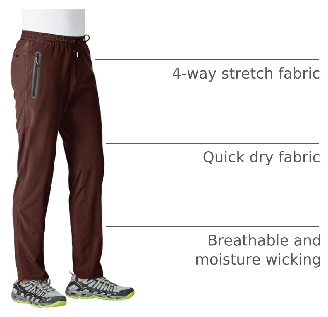 Detalle de TBMPOY Men's Lightweight Hiking Pants with 4-Way Stretch and Zipper Pockets