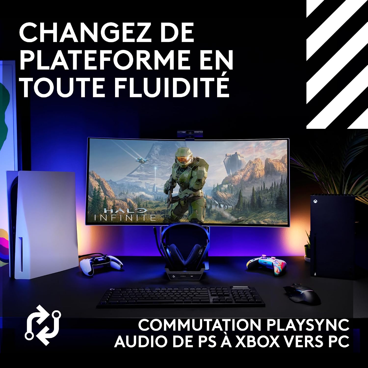 Detalle de Logitech G Astro A50 Lightspeed, Casque Gaming sans Fil + Station – expérience multiplateforme