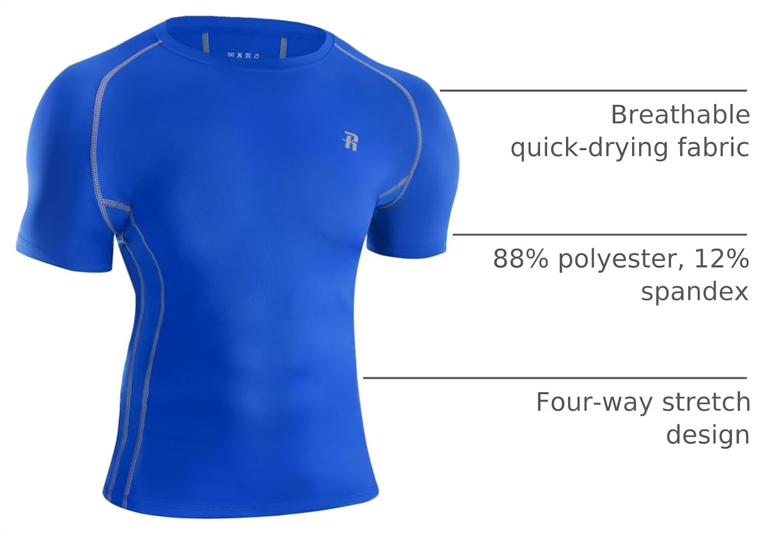 Thumbnail 3 de Runhit Men's Compression Shirt, 88% Polyester