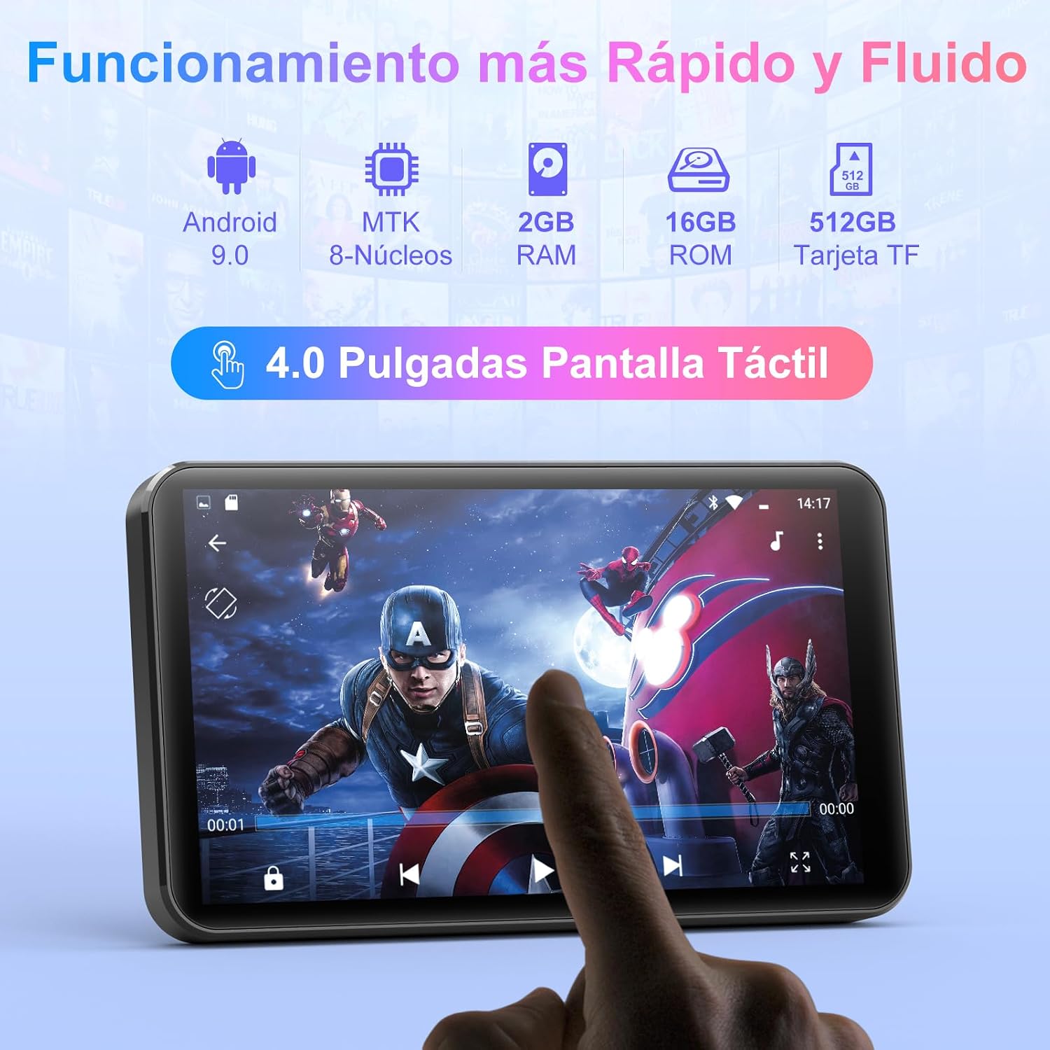 Detalle de MECHEN Reproductor MP3 Android 4” 2000mAh