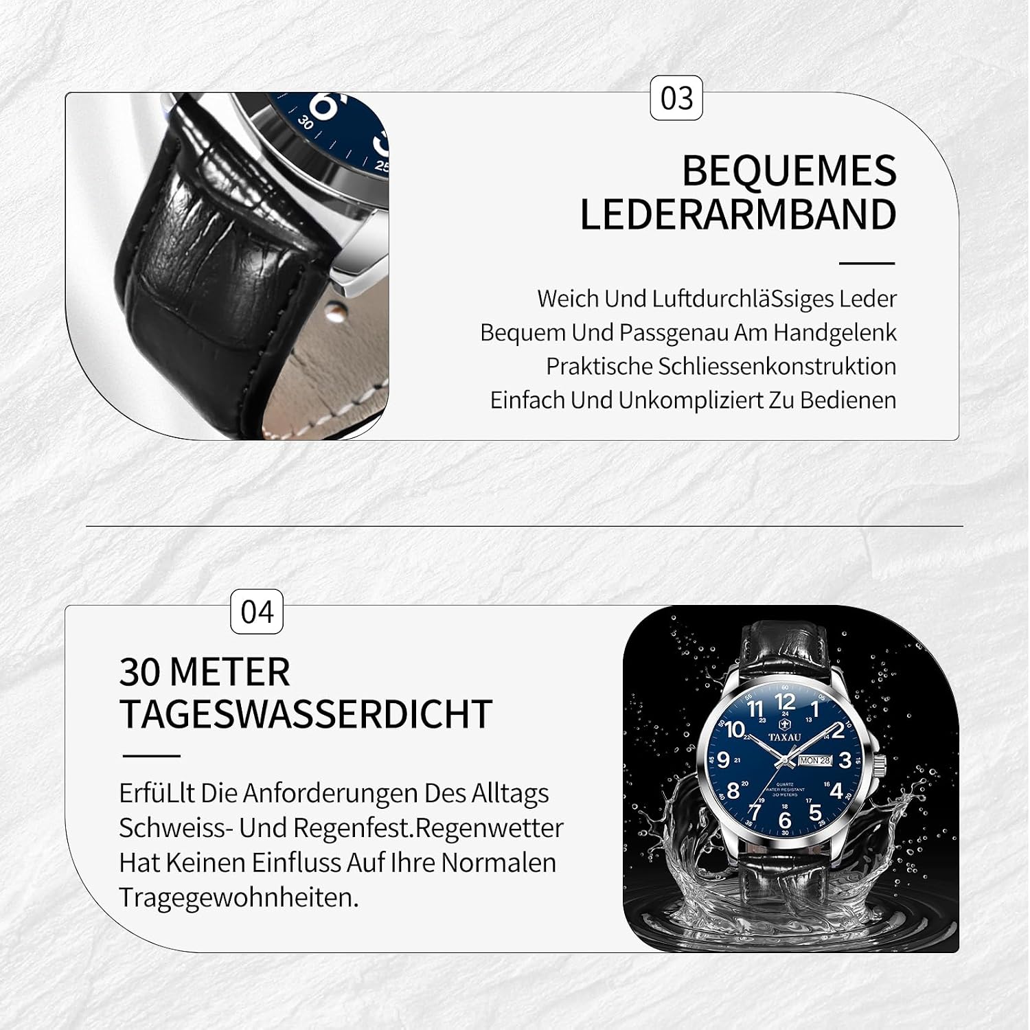 Thumbnail 5 de Taxau Wasserdicht Herrenuhr Gentleman