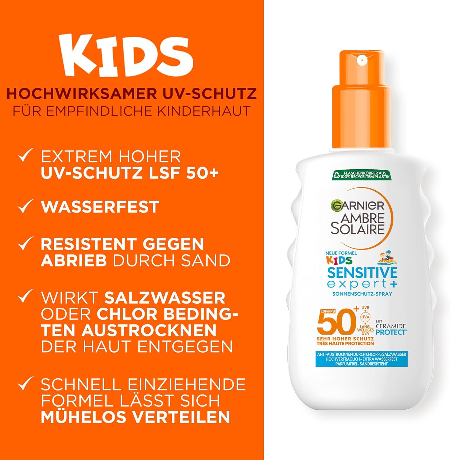 Detalle de Garnier Ambre Solaire Kids Sensitive expert+ Sonnenschutzspray LSF 50+ – 150 ml