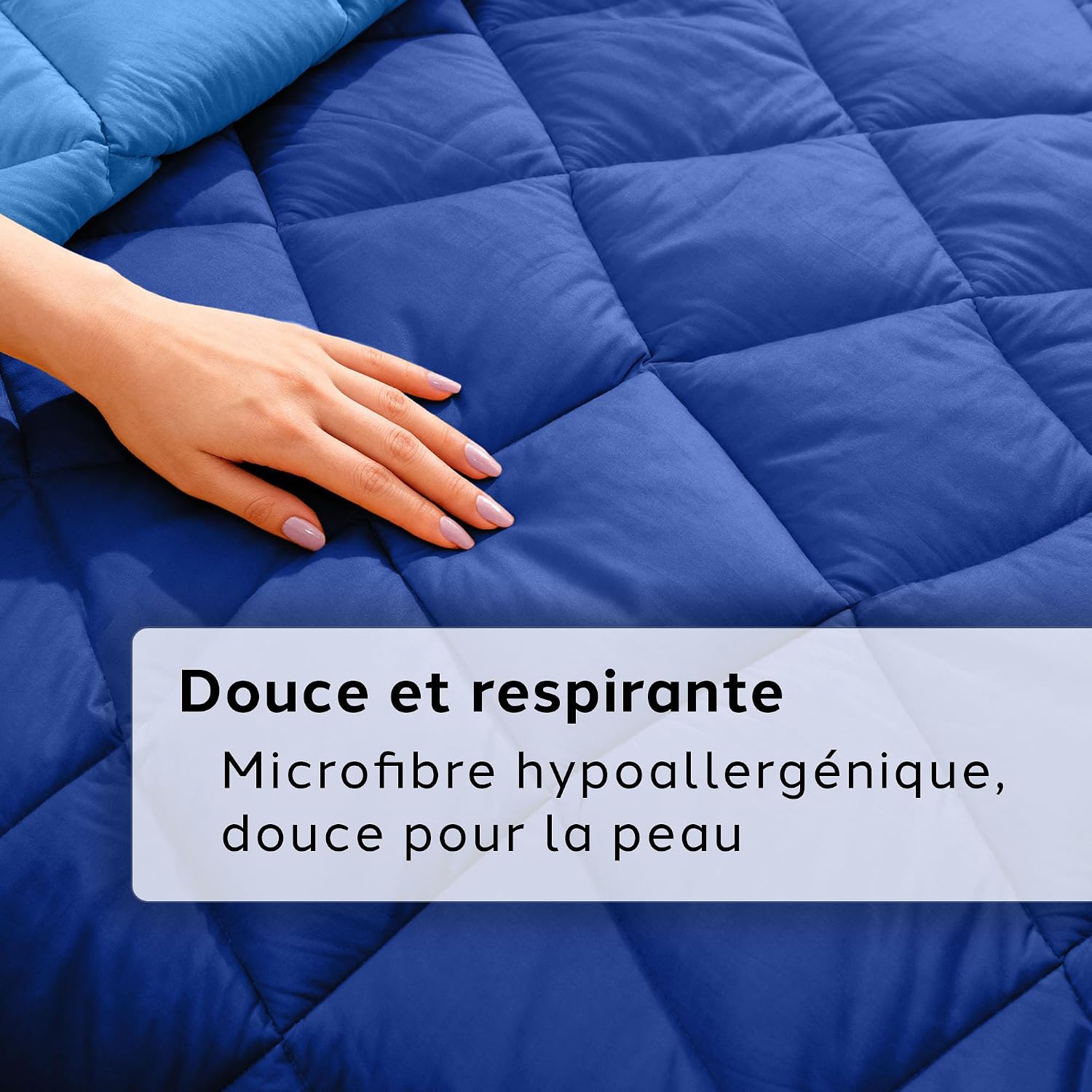 Detalle de Caleffi - Couette Douce : duvet chaud et respirant, toutes saisons (170x265 cm, 220x265 cm, 260x265 cm) et lavage en machine