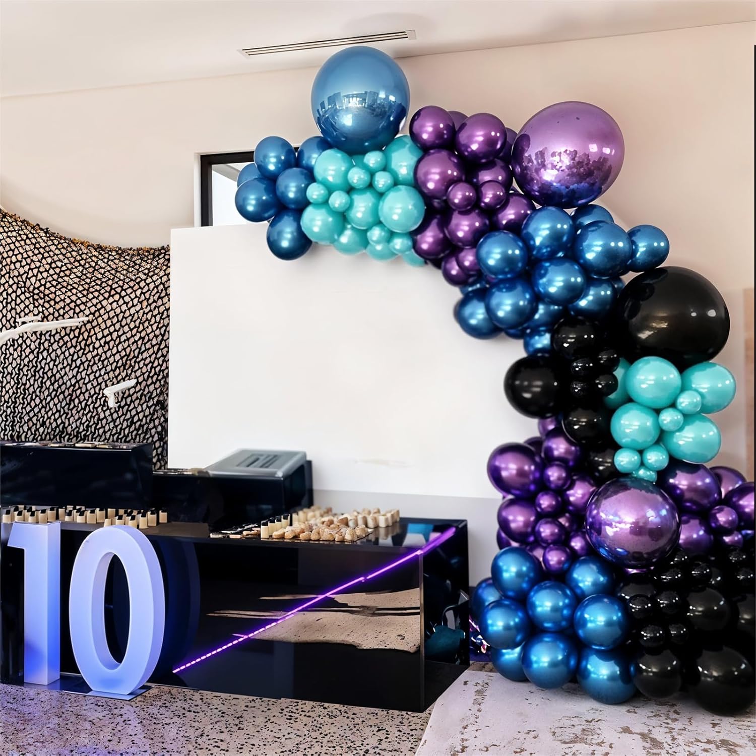 Thumbnail 1 de Jobkoo 60-Pack Black, Purple, and Blue Balloons Set