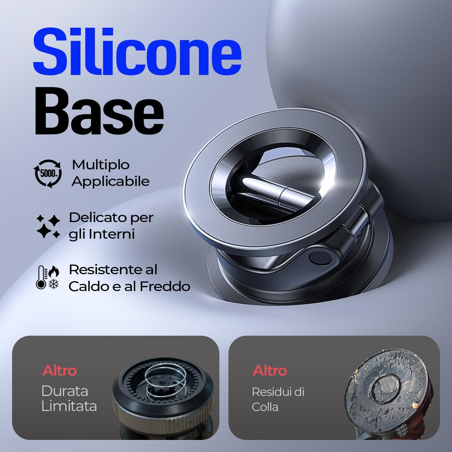 Detalle de LISEN Supporto Cellulare Auto MagSafe con ventosa 89+LBS e magnete, per iPhone e altri smartphone MagSafe