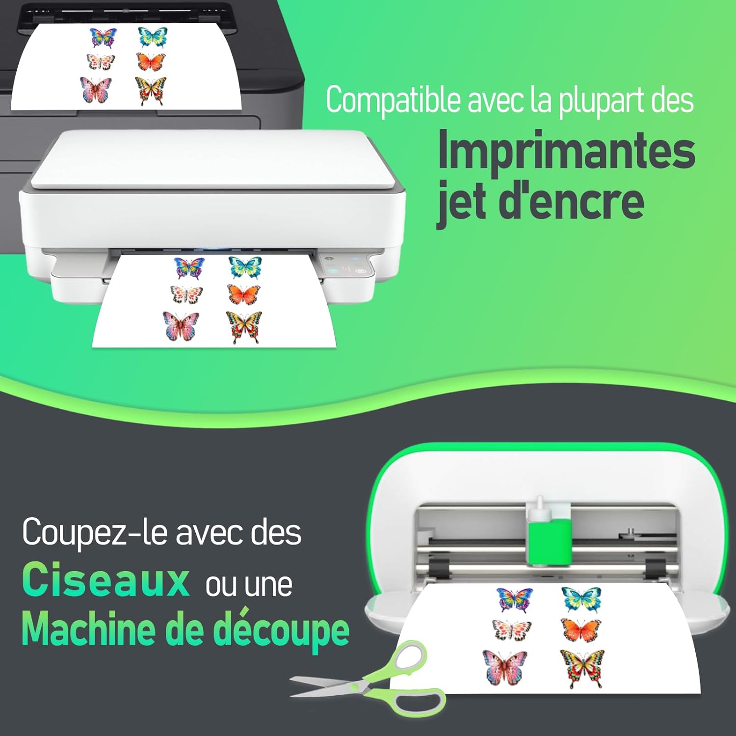 Thumbnail 3 de Tixlux 15 feuilles de papier autocollant vinyle transparent A4 pour imprimante à jet d’encre