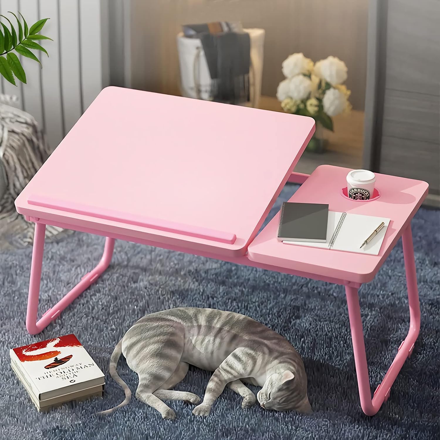 Detalle 2 de SAVING SPACES Laptop Desk with Foldable Legs in Blue