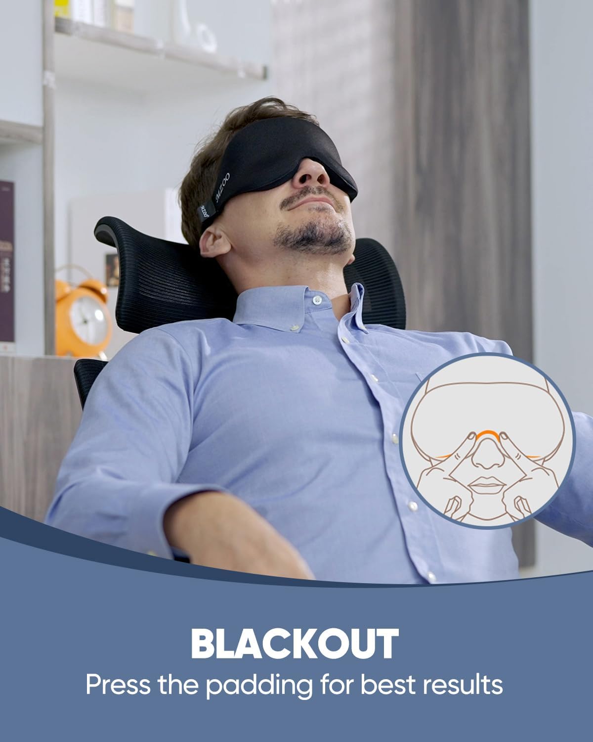 Thumbnail 3 de MZOO Luxury Sleep Eye Mask 13mm Arc