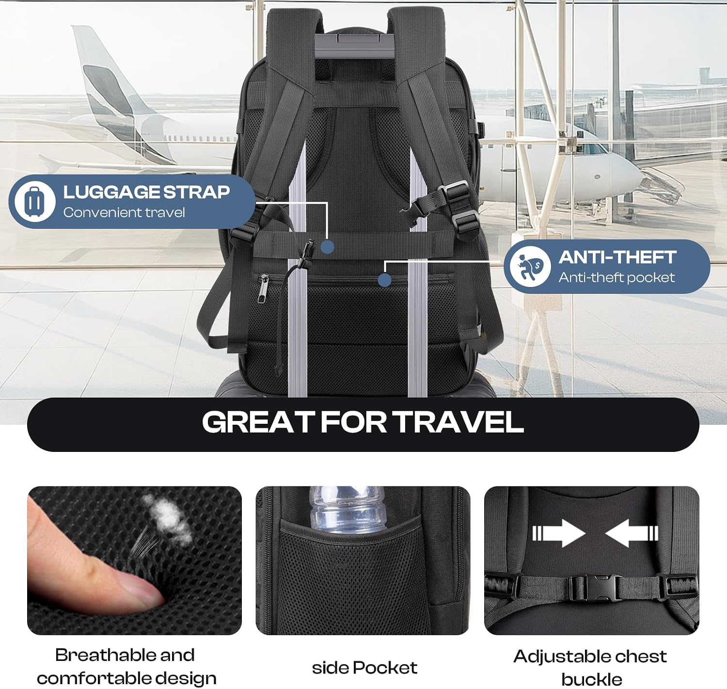 Thumbnail 6 de Expandable Travel Laptop Backpack, 17.3-Inch