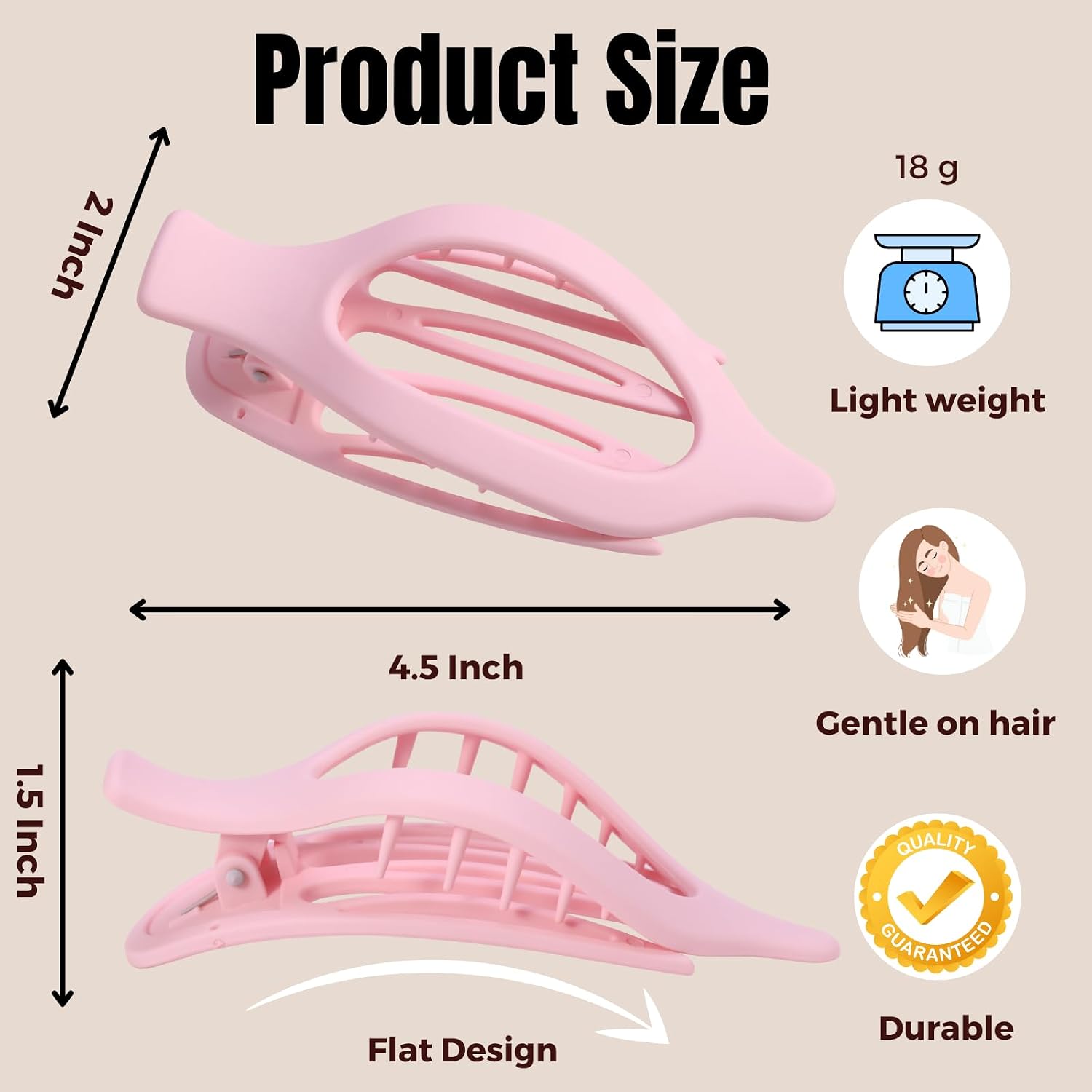 Thumbnail 1 de Claw Hair Clips, 8-Pack