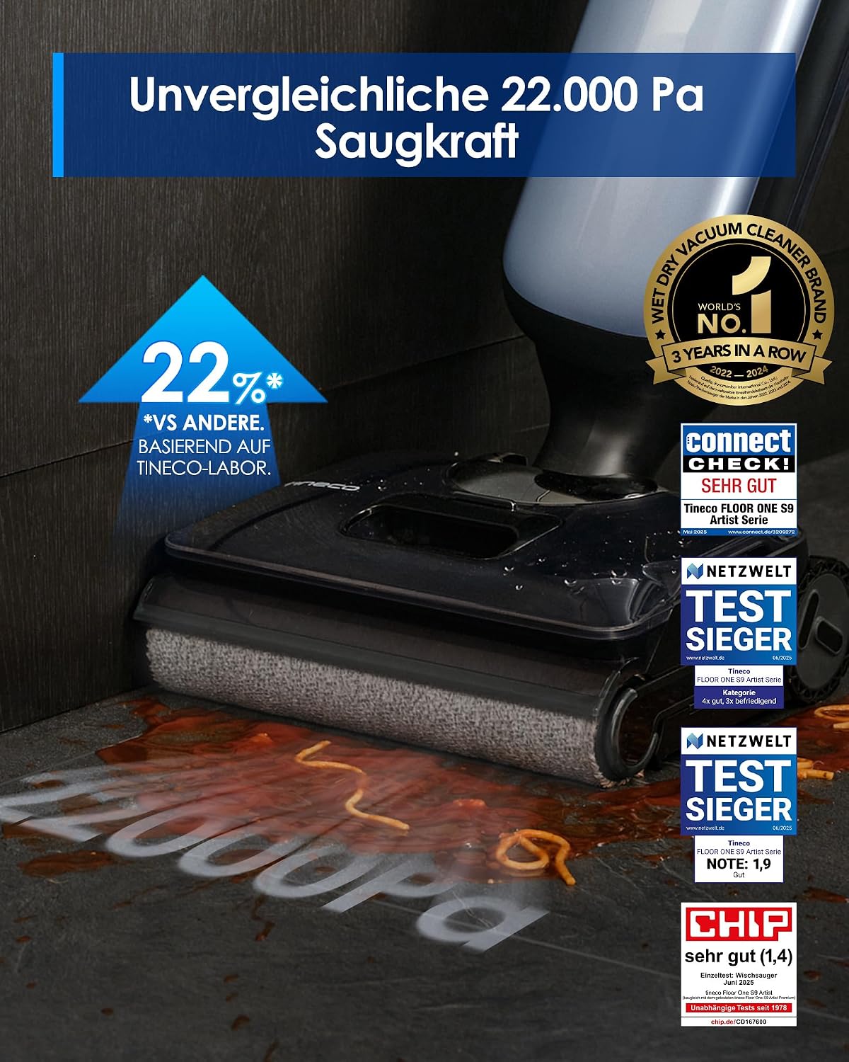 Detalle 2 de Tineco S9 Artist 22 kPa Nasssauger 🧹