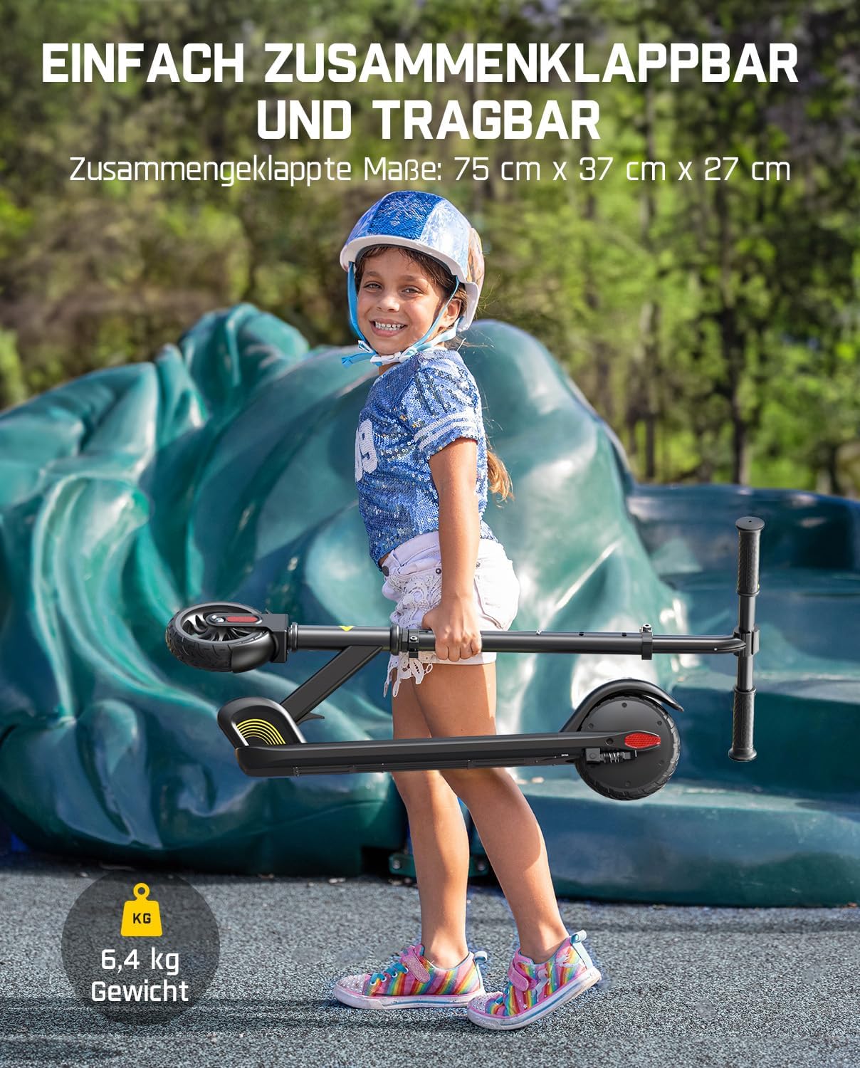 Thumbnail 3 de FanttikRide C9 – Elektroroller für Kinder 8–12 Jahre, faltbar, verstellbarer Lenker, 10/16 km/h