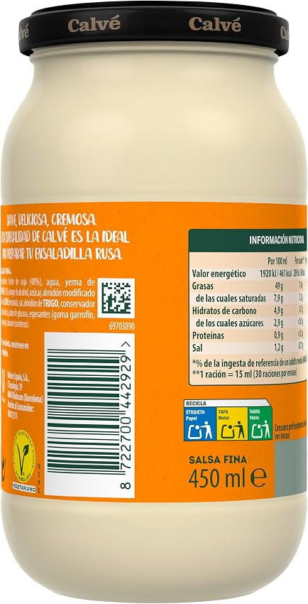 Detalle 2 de Calvé Salsa Casero suave y cremosa 450 ml