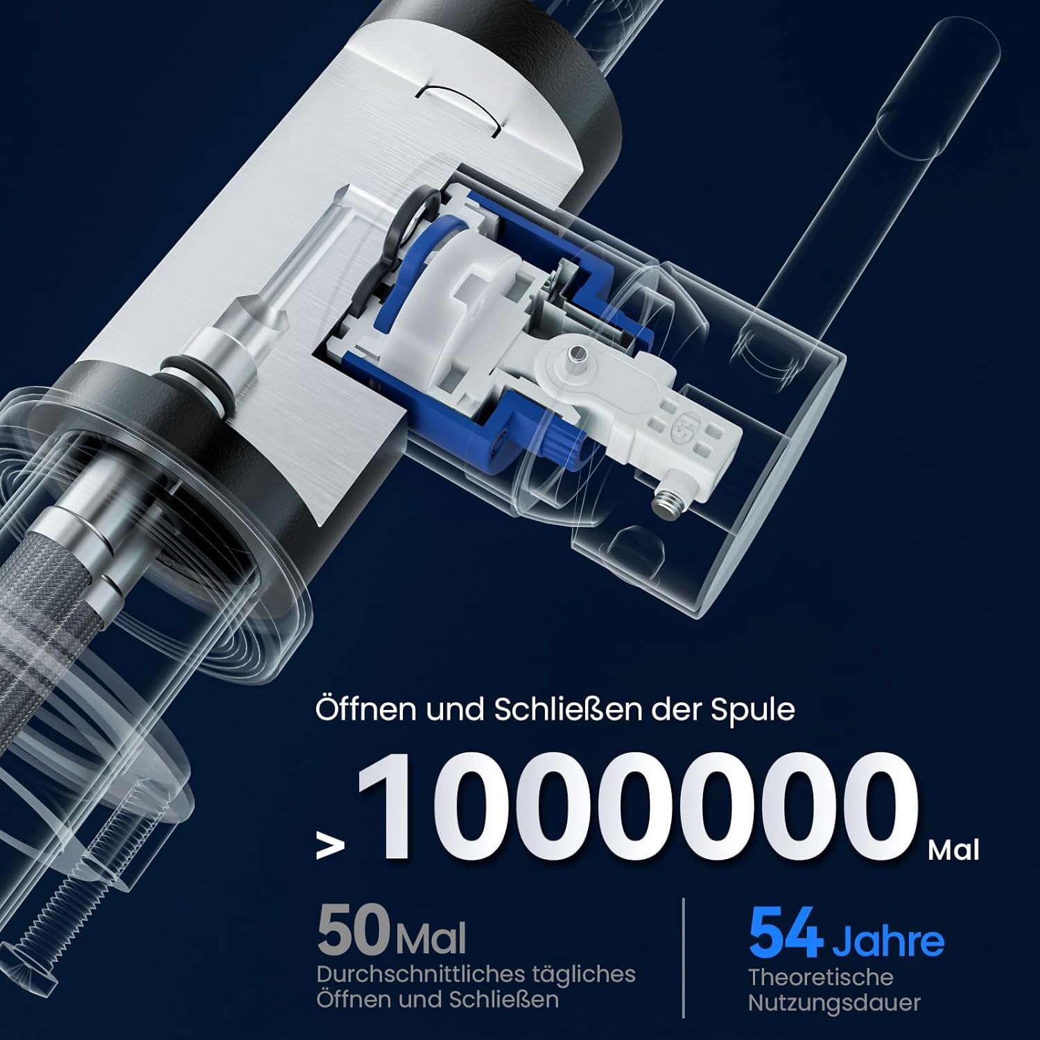 Thumbnail 3 de CECIPA Küchenarmatur Schwarz mit 360° Schwenkbereich und hohem Bogen