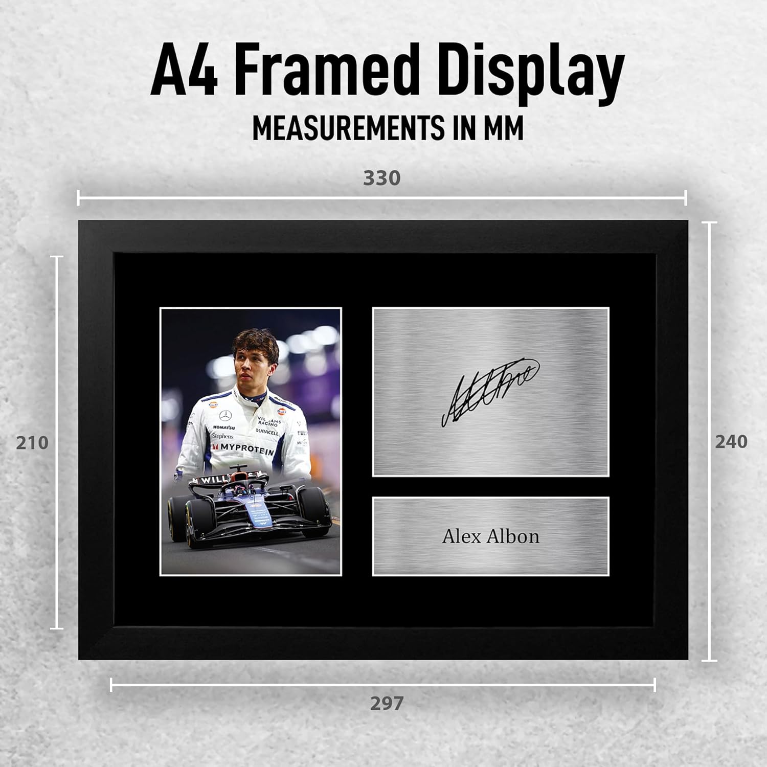 Thumbnail 1 de HWC Trading FR A4 Alex Albon Williams framed autograph picture (A4)