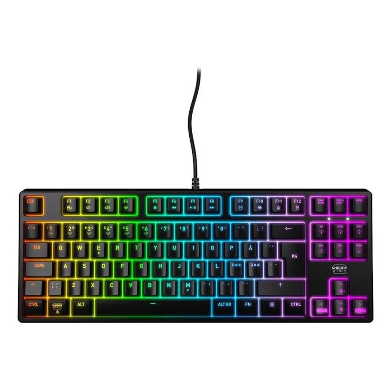 Detalle de Cherry XTRFY K4V2: teclado mecánico compacto con Cherry MX2A Red para juego y escritura precisa