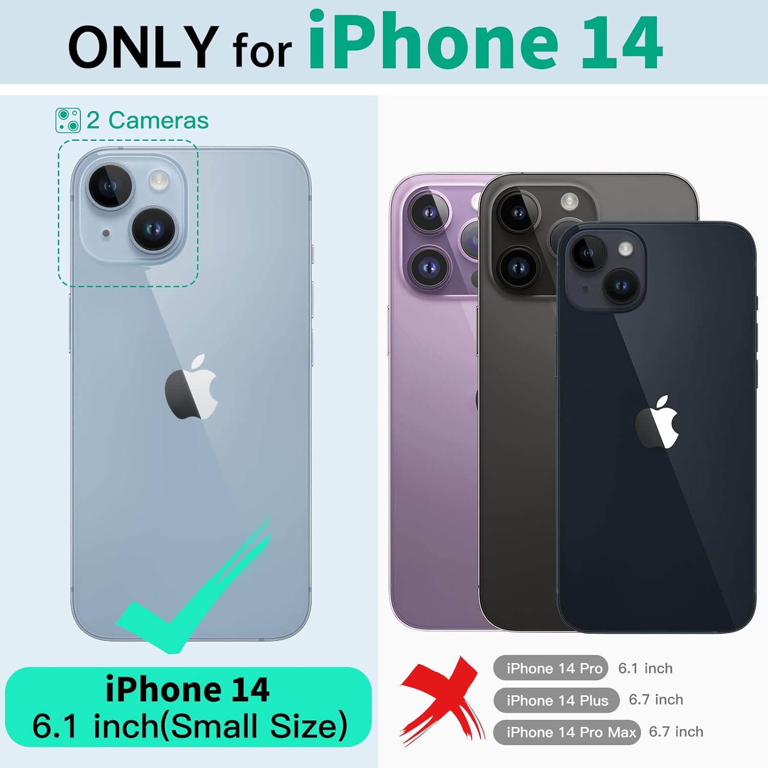 Thumbnail 1 de Beeasy iPhone 14 Waterproof MagSafe case with built-in screen protector (Black, 6.1")
