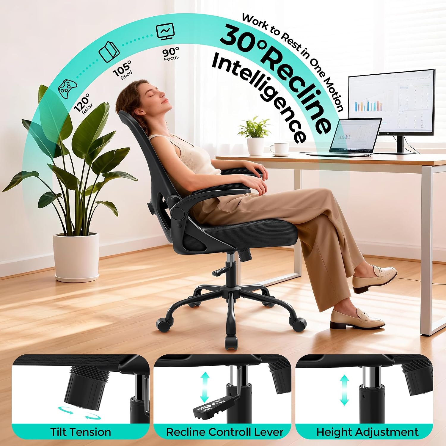 Detalle 2 de AreShark Office Chair Ergonomic Mesh 300 lb capacity