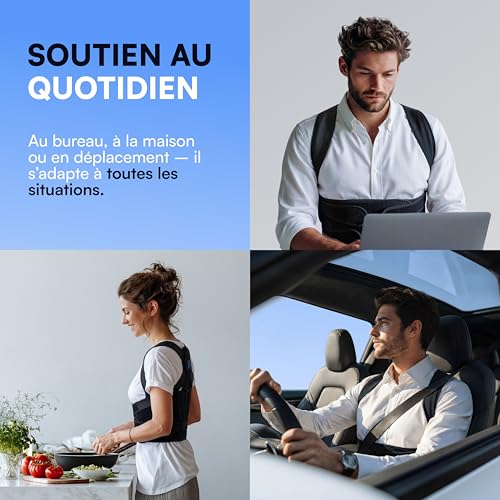 Detalle 2 de POSTURALIS Correcteur de Posture – Ceinture Dorsale/Lombaire avec 2 Supports d'Épaules (M)