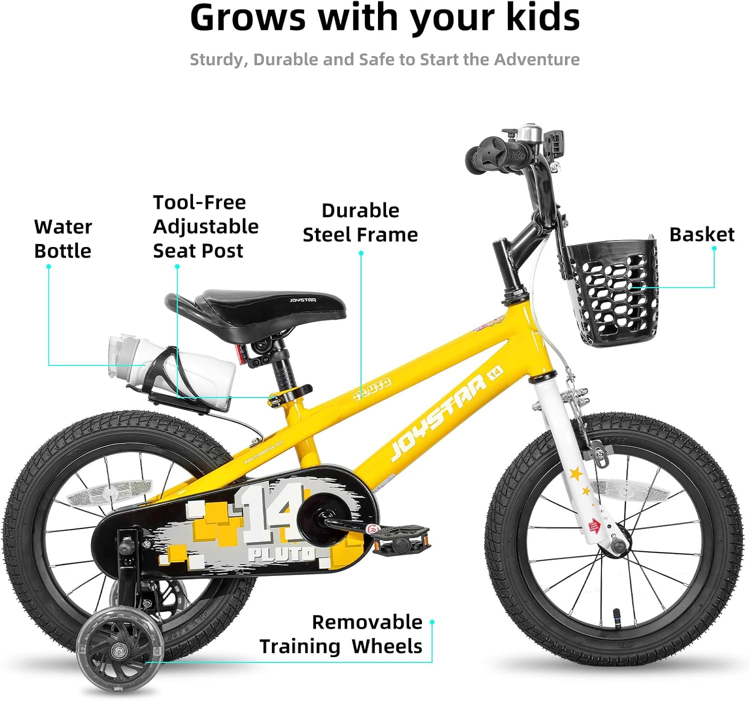 Thumbnail 1 de JOYSTAR Pluto 12–20 Inch Kids Bike: Durable, Easily Adjustable Trainer Wheel Bicycle for Ages 3–12