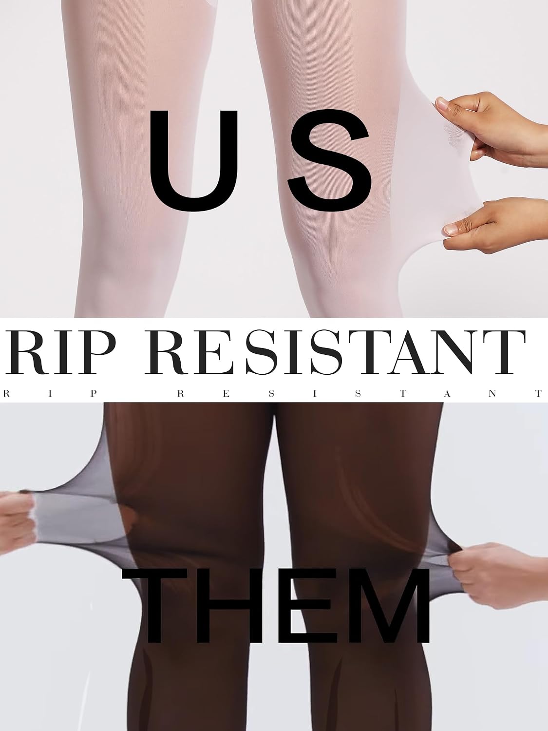 Detalle 2 de HOTBOSS 40D Semi-Sheer Tights, High-Waist Rip-Resistant Pantyhose