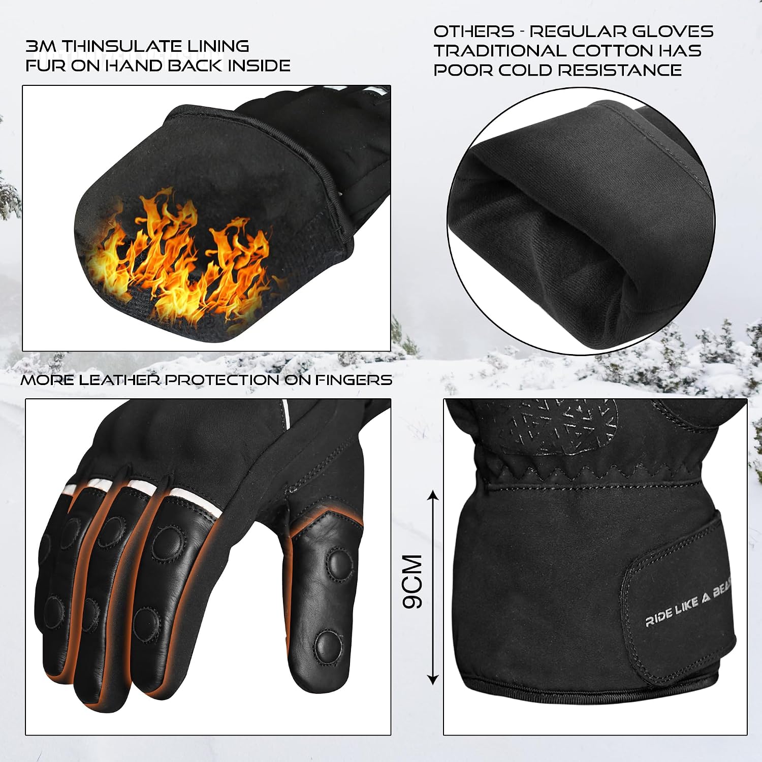 Thumbnail 3 de BEAST RAGE Gants moto chaleur impermeables
