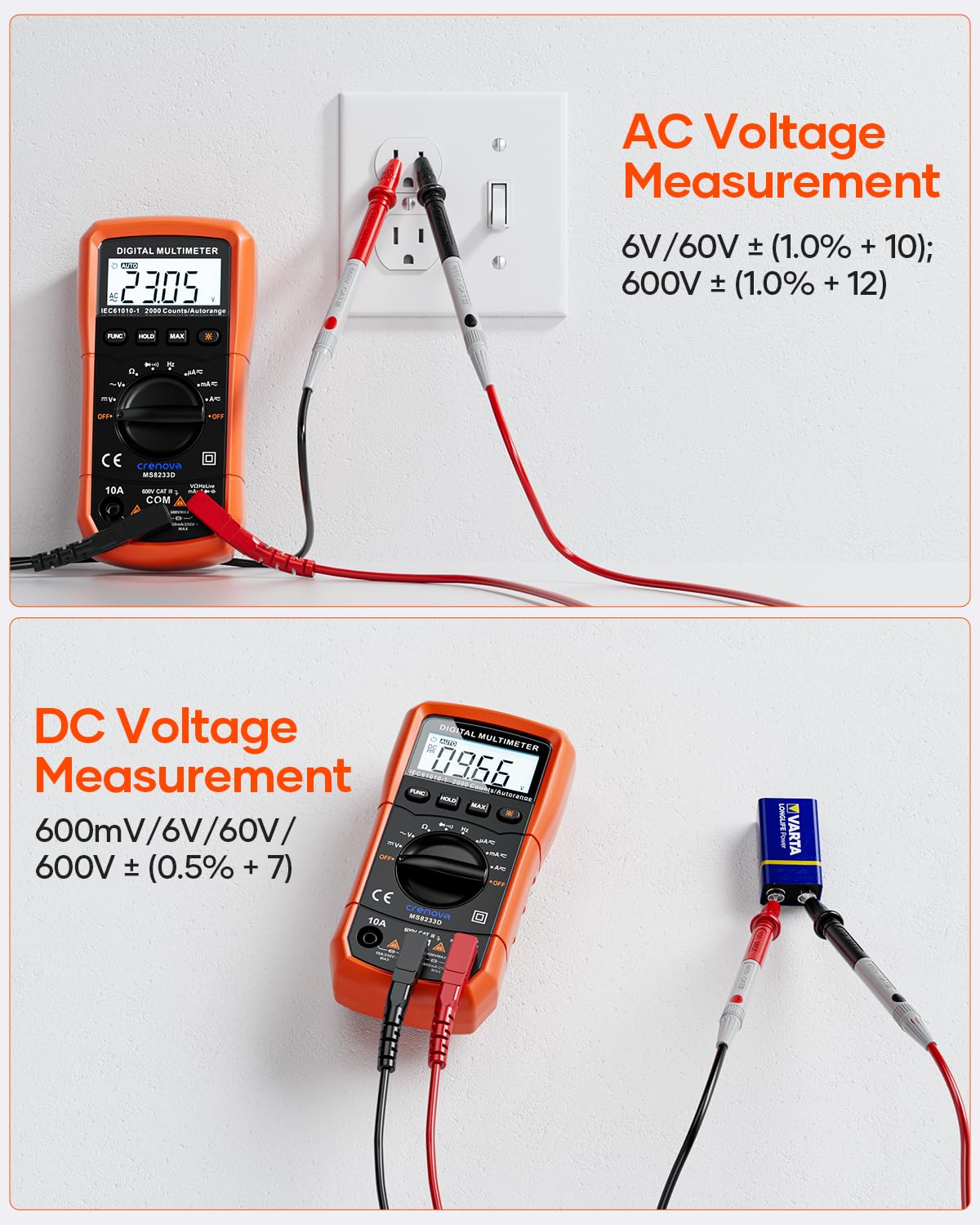 Thumbnail 4 de Crenova MS8233D multimeter 6000-count