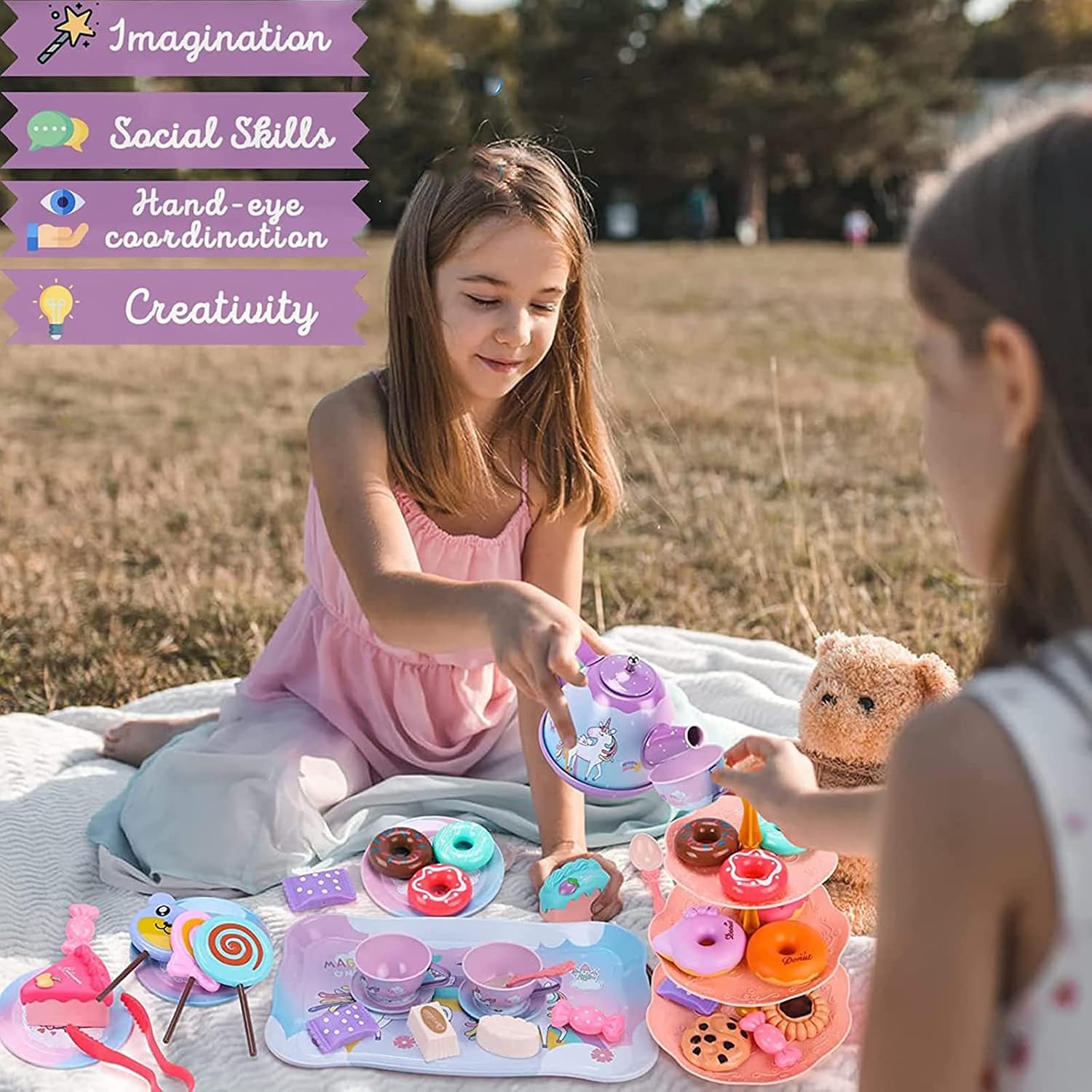 Detalle 2 de ZEAUBiM Kids’ Tea Set in Tin