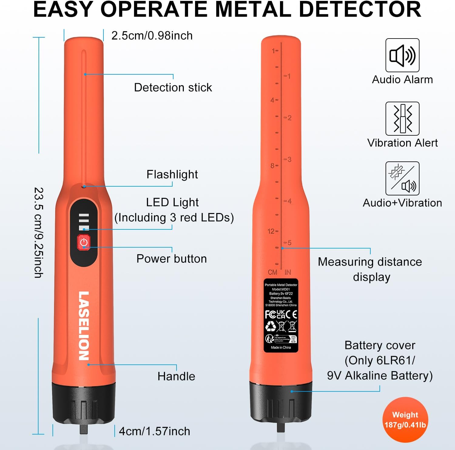 Detalle 2 de LASELION Metal Detector Pinpointer 12m