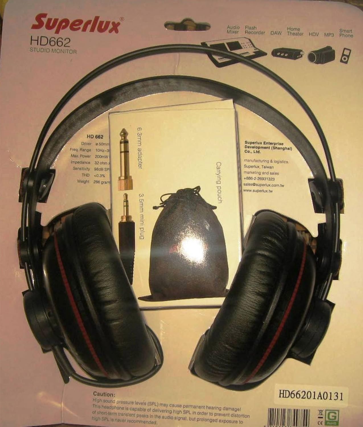 Detalle 2 de Superlux HD-662 gesloten studiohoofdtelefoon, over-ear met 3,5mm-aansluiting