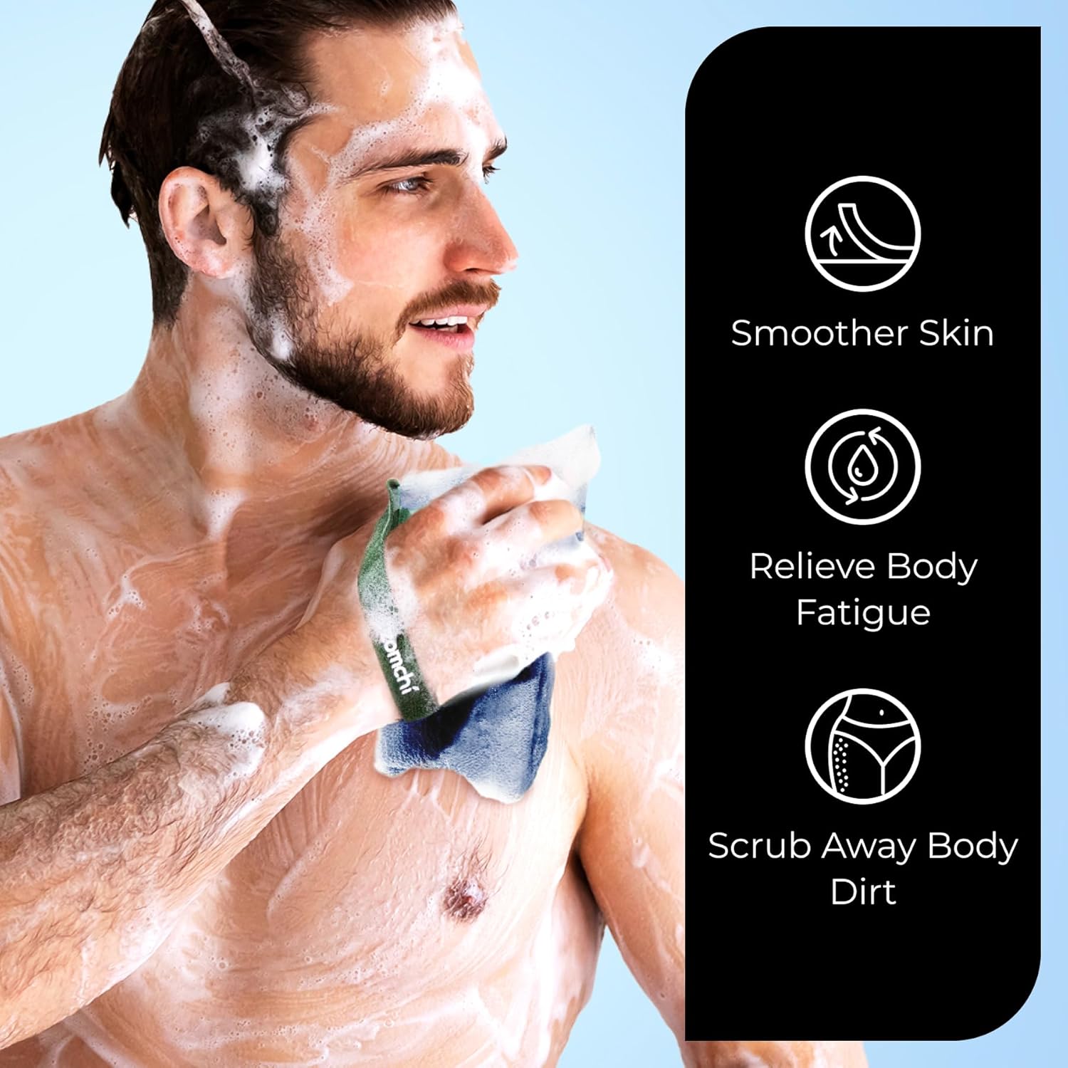 Thumbnail 3 de ZOMCHI 2× Seifenbeutel für Seifentabletten – rau & weich als Peeling-Sparbeutel (Blau)