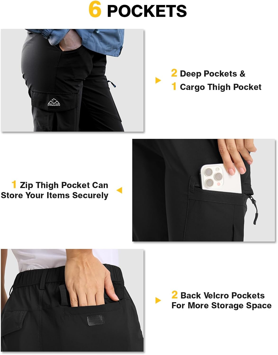 Thumbnail 4 de TBMPOY Women’s Lightweight Water-Resistant Hiking Cargo Pants with 6 Pockets